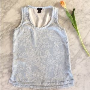 ANN TAYLOR LIGHT BLUE WHITE FLORAL TOP SIZE XS